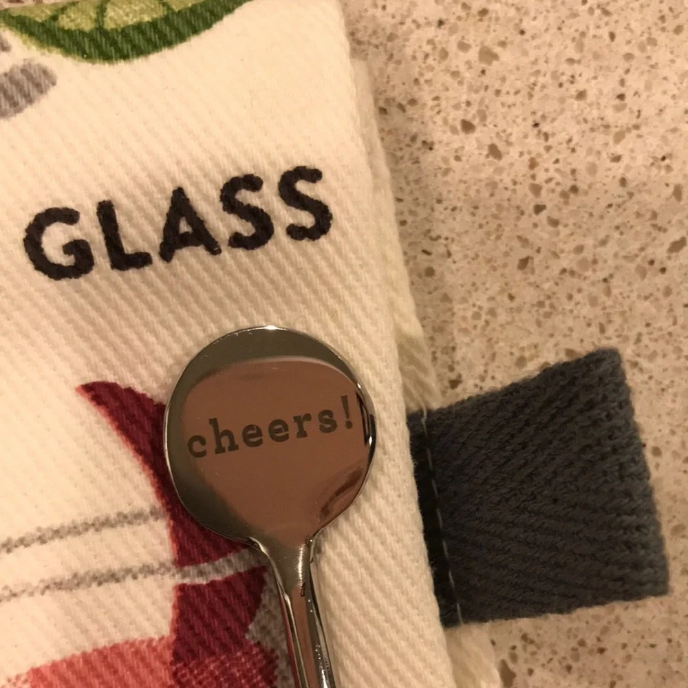 Demdaco Ivory Tea/Bar Towel and Stir Stick Set - Picture 2 of 3